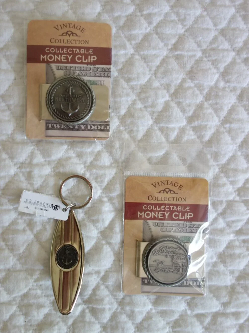 (b)	Lot of 3 New VINTAGE COLLECTION Money Clips & Key Chain – Westport WA / PAC